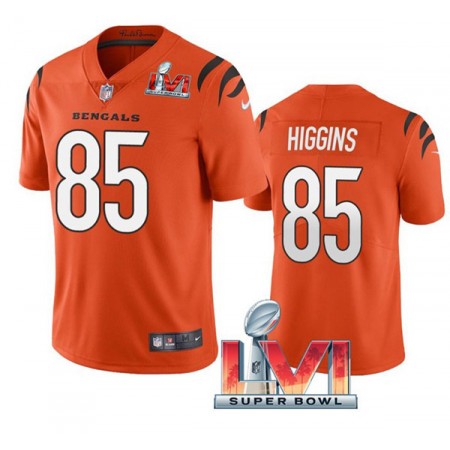 Tröjor Cincinnati Bengals Tee Higgins 85 Orange 2022 Super Bowl LVI Vapor Limited - Män Tröjor Cincinnati Bengals Tee Higgins 85 Orange 2022 Super Bowl LVI Vapor Limited - Män